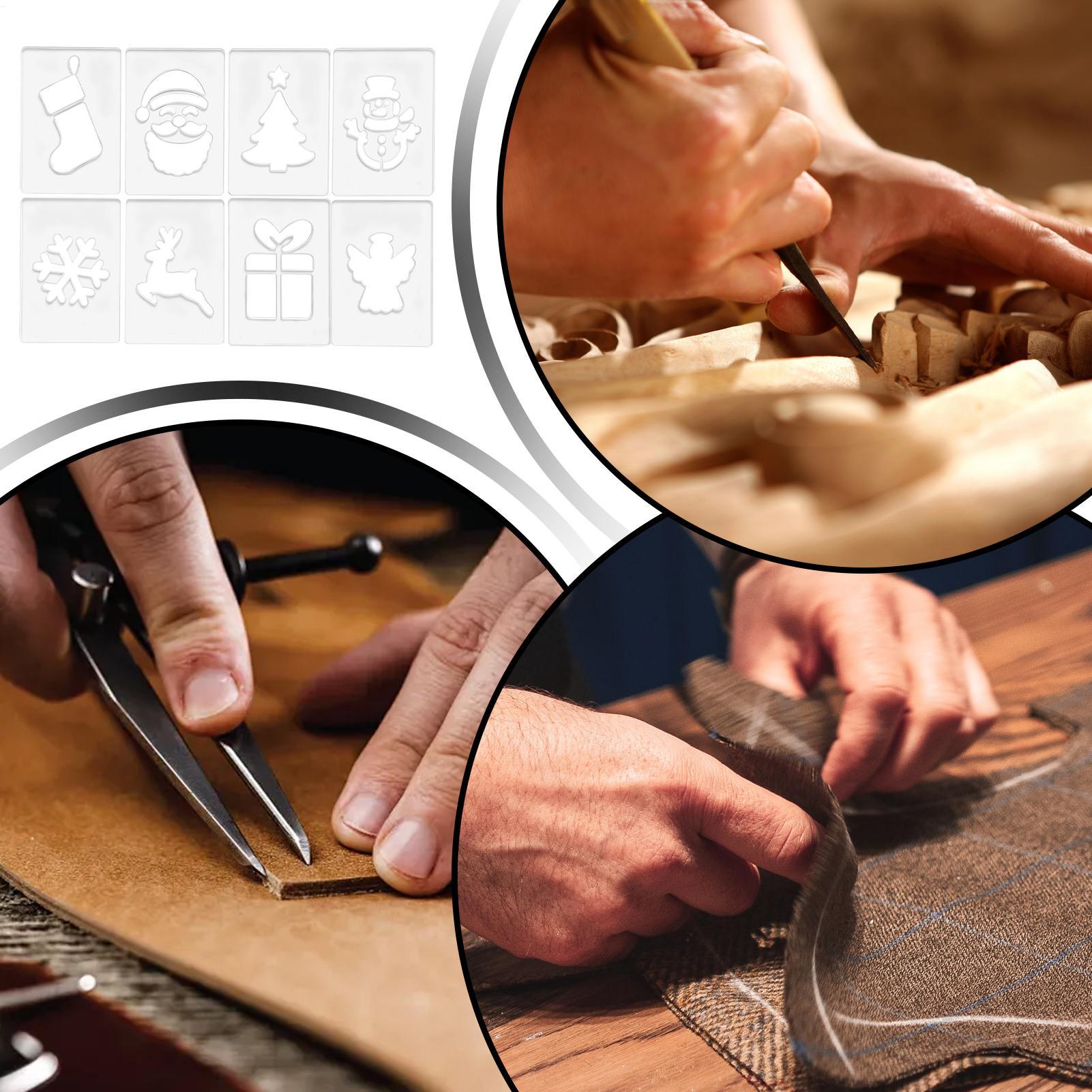 Woodworking Man - Estêncil de natal portátil para carpintaria,