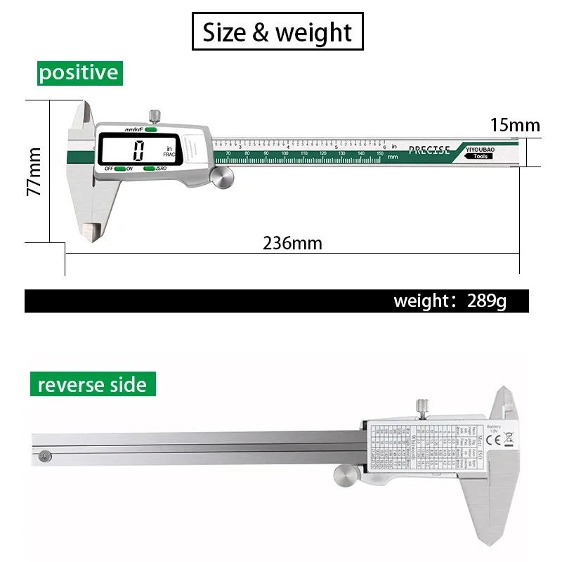 Et50 150mm paquímetro de aço i - Woodworking Thicknesser avaliação e preço
